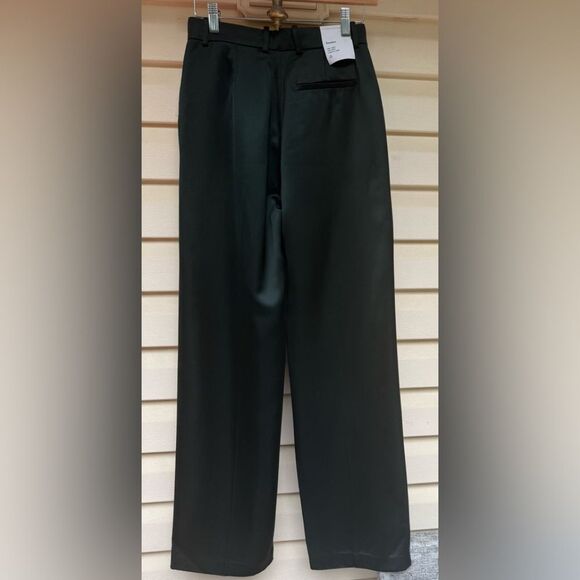 Aritzia Babaton Atelier Sadiki Dark Bottle Green High-Waisted Wide Leg Pants, 0 - Picture 14 of 16